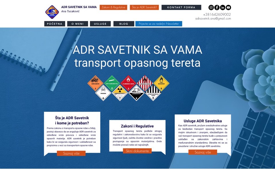 ADR savetnik – web stranica koju je izradio Sektor Media