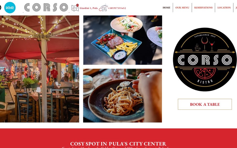 Bistro Corso – web stranica koju je izradio Sektor Media