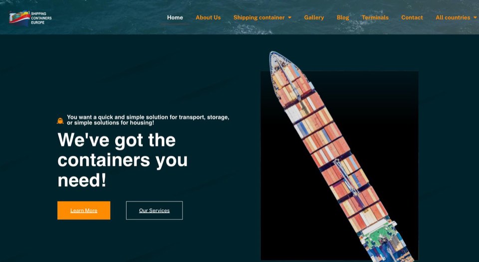 Shipping Containers Europe – website built by Sektor Media